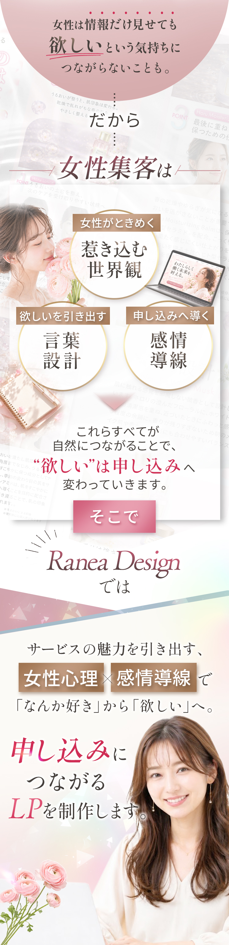 女性は情報だけ見せても欲しいという気持ちにつながらない。